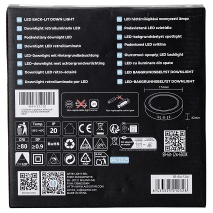 Aigostar - LED Plafoniera LED/12W/230V diametro 17,4 cm 6500K bianco
