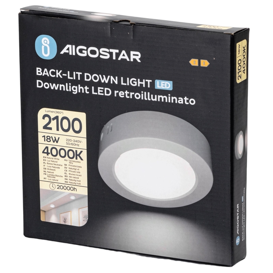 Aigostar - LED Plafoniera LED/18W/230V diametro 22,6 cm 4000K bianco
