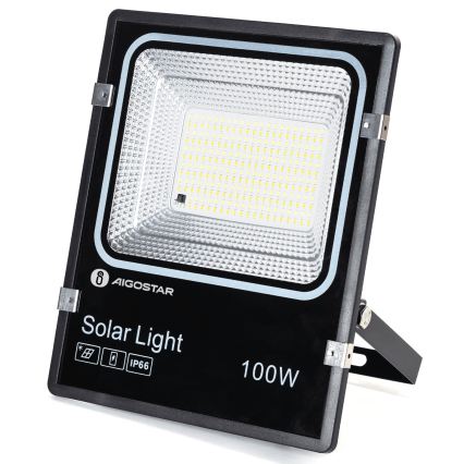 Aigostar - Proiettore solare LED/100W/3,2V 2000mAh 3000K/4000K/6500K IP66 + telecomando