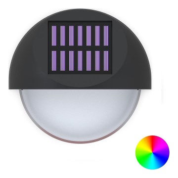 Aigostar - LED RGB Applique solare LED/1W/1,2V nero IP44
