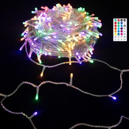 Aigostar - LED RGB Catena luminosa natalizia da esterno 50xLED/7 funzioni 4xAA 5,3m IP44 multicolore + telecomando