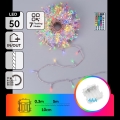 Aigostar - LED RGB Catena luminosa natalizia da esterno 50xLED/7 funzioni 4xAA 5,3m IP44 multicolore + telecomando