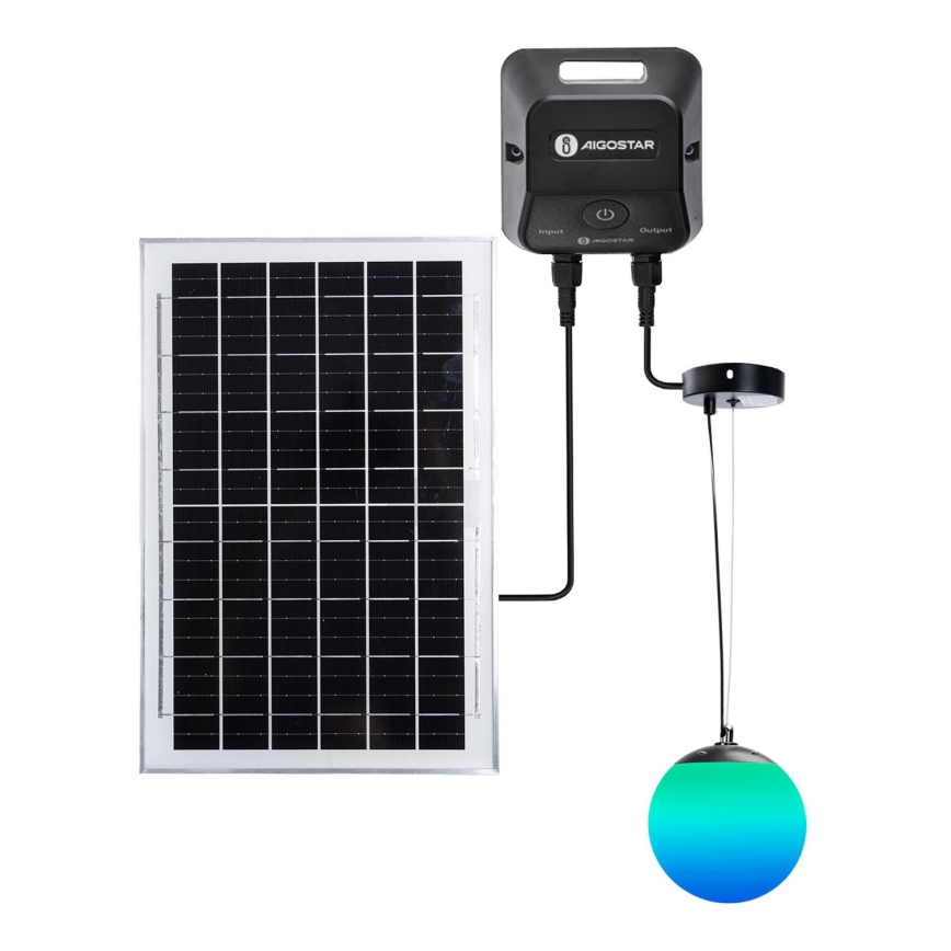 Aigostar - LED RGB Lampadario solare dimmerabile MESH LED/5W/3,7V 8000 mAh 2700K-6500K IP65 diametro 30 cm