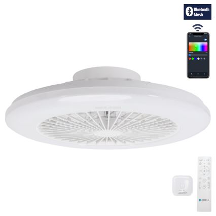 Aigostar - LED RGBW Plafoniera dimmerabile con ventilatore LED/40W/230V 2700-6500K diametro 48,5 cm bianco + telecomando