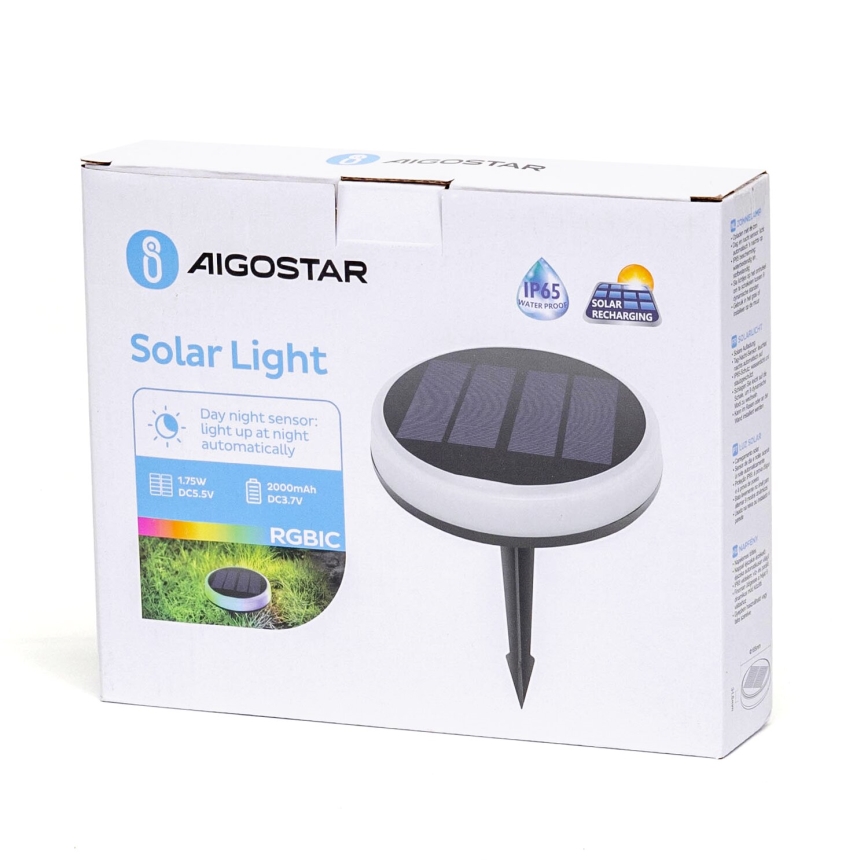 Aigostar - LED RGBIC Lampada solare LED/0,6W/3,7V IP65