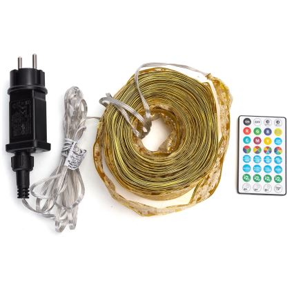 Aigostar - LED RGBICW Catena luminosa natalizia intelligente da esterno MESH 100xLED 10 m IP44 + telecomando
