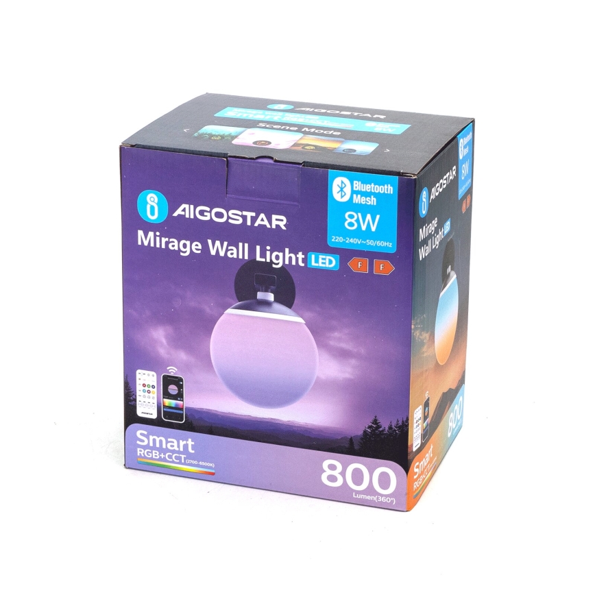Aigostar - LED RGBW Applique dimmerabile MESH Smart LED/8W/230V + telecomando