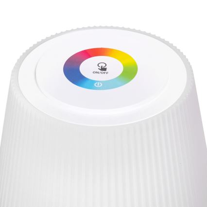 Aigostar - LED RGBW Lampada da tavolo ricaricabile dimmerabile per esterni LED/4W/5V 3600mAh bianco IP54