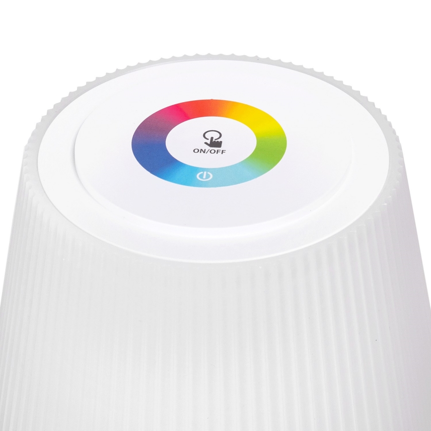 Aigostar - LED RGBW Lampada da tavolo ricaricabile dimmerabile per esterni LED/4W/5V 3600mAh bianco IP54