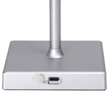 Aigostar - LED RGBW Lampada da tavolo ricaricabile dimmerabile per esterni LED/4W/5V 3600mAh bianco/cromo opaco IP54