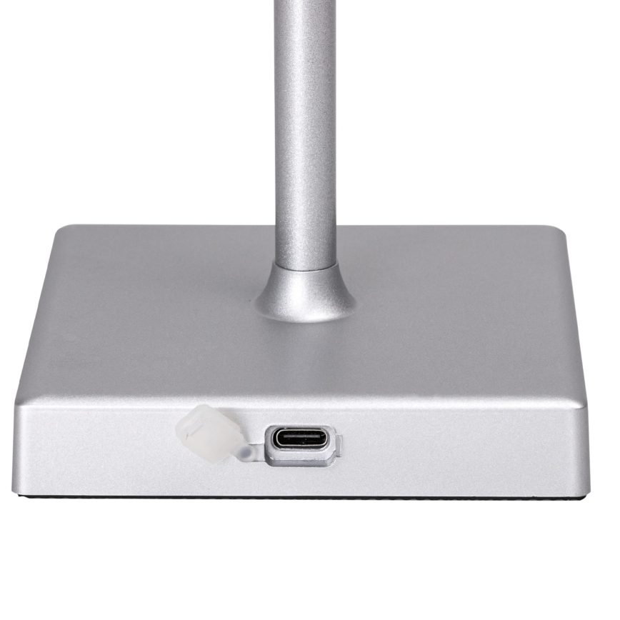 Aigostar - LED RGBW Lampada da tavolo ricaricabile dimmerabile per esterni LED/4W/5V 3600mAh bianco/cromo opaco IP54