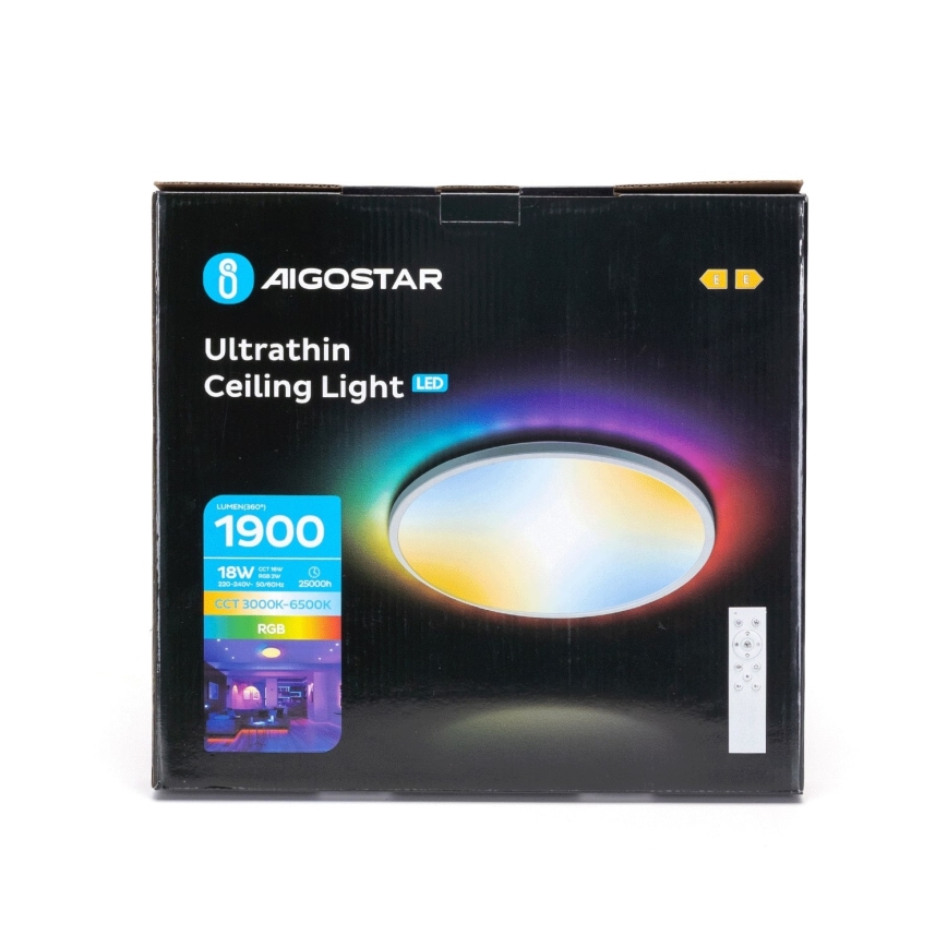 Aigostar - Plafoniera da bagno dimmerabile LED RGBW LED/18W/230V 3000-6500K diam. 30 cm IP44 + telecomando