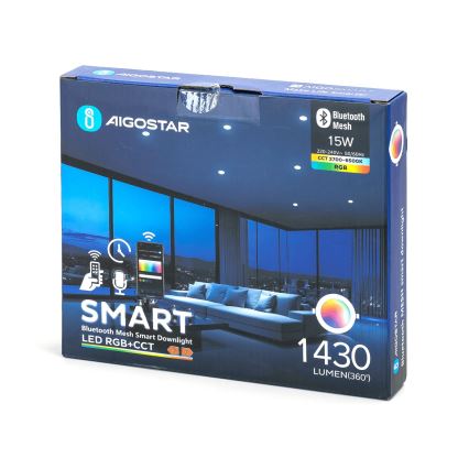 Aigostar - Lampada da incasso dimmerabile LED RGBW MESH LED/15W/230V 2700-6500K diam. 17 cm