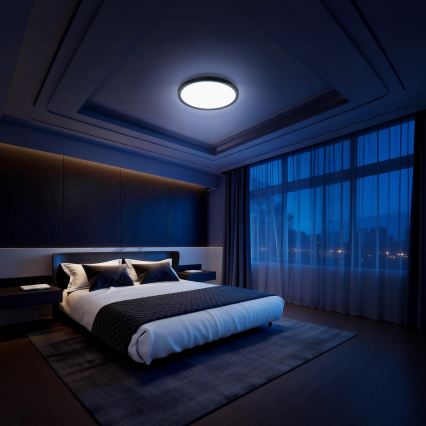 Aigostar - Plafoniera LED RGBW dimmerabile MESH LED/36W/230V 3000-6500K nera + telecomando