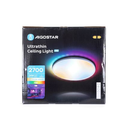 Aigostar - LED RGBW Plafoniera dimmerabile da bagno LED/24W/230V 3000-6500K diametro 42 cm IP44 + telecomando