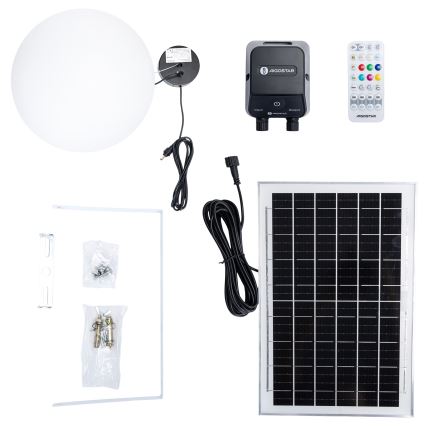 Aigostar - Lampadario solare dimmerabile LED RGBW MESH LED/5W/3,7V 8000 mAh 2700K-6500K IP65 Ø 30 cm