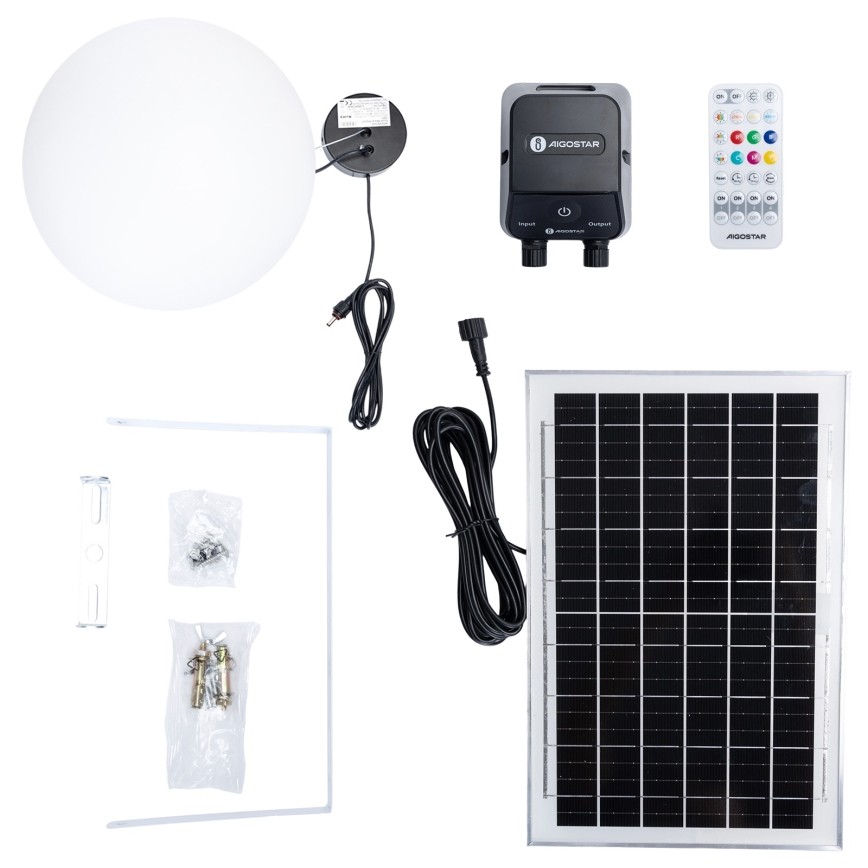 Aigostar - Lampadario solare dimmerabile LED RGBW MESH LED/5W/3,7V 8000 mAh 2700K-6500K IP65 Ø 30 cm