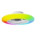 Aigostar - LED RGBW Plafoniera dimmerabile con ventilatore LED/40W/230V 2700-6500K diametro 48,5 cm bianco + telecomando