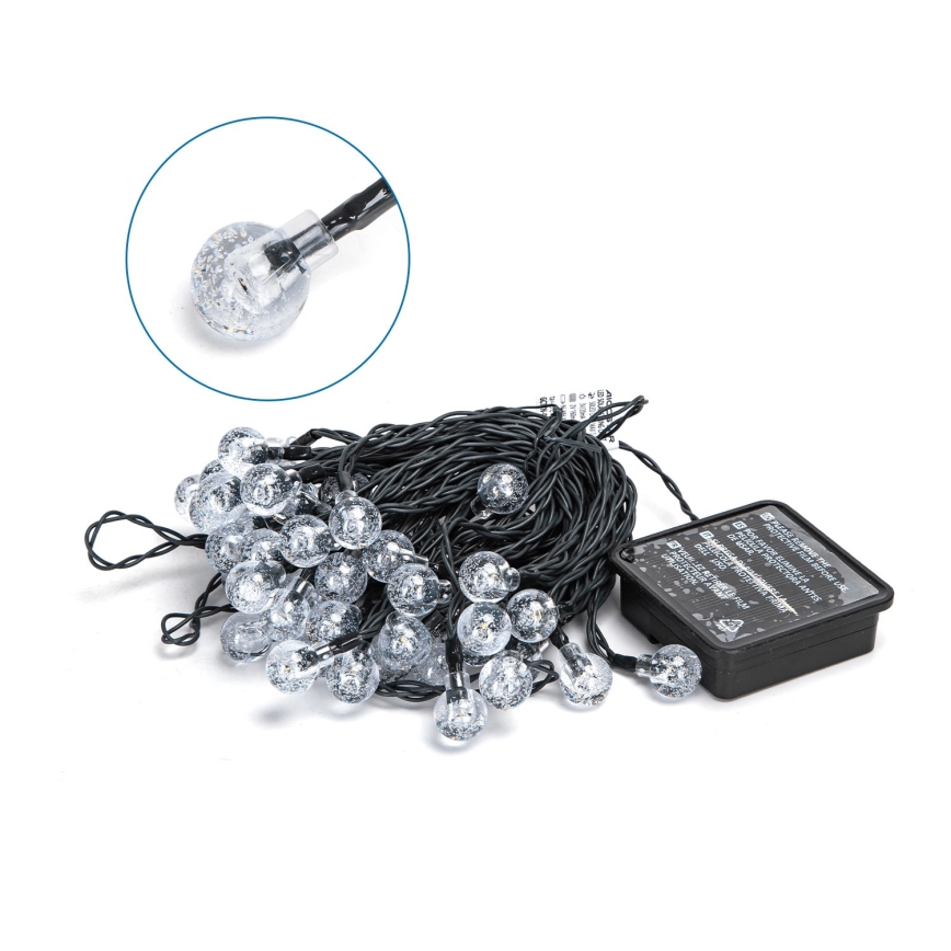 Aigostar - LED Solare catena decorativa 50xLED/8 funzioni 12m 800 mAh IP65 bianco caldo