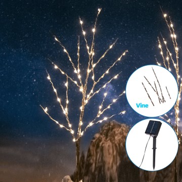Aigostar - LED Solare decorazione 140xLED/3m IP65 bianco caldo vino