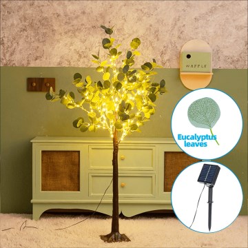 Aigostar - LED Solare decorazione 30xLED/2,6m IP65 bianco caldo eucalipto