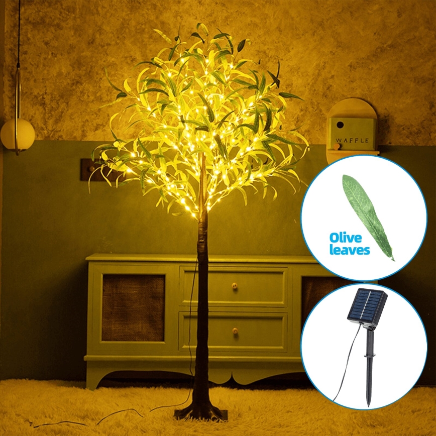 Aigostar - LED Solare decorazione 30xLED/2,6m IP65 bianco caldo oliva