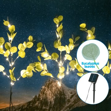 Aigostar - LED Solare decorazione 60xLED/3,5m IP65 bianco caldo eucalipto