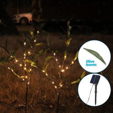 Aigostar - LED Solare decorazione 60xLED/3,5m IP65 bianco caldo oliva
