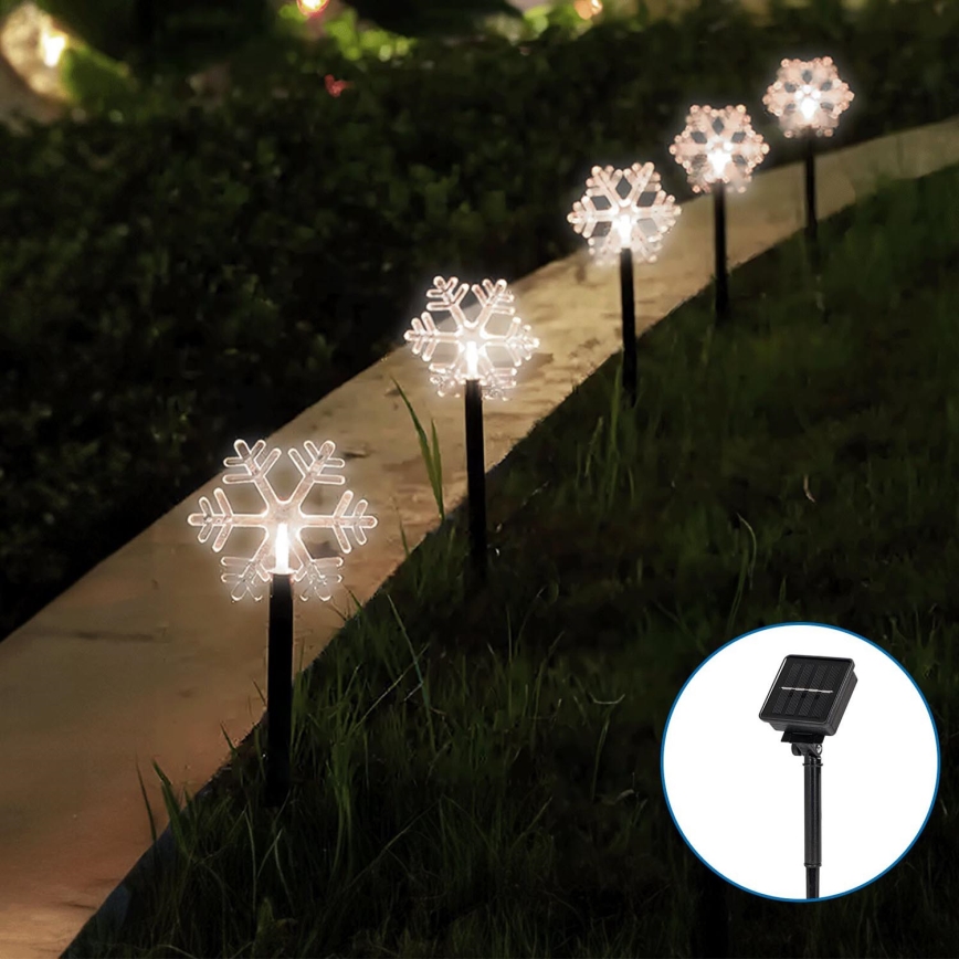 Aigostar - LED Solare Natale chiaro LED/0,054W/1,2V 1m 800 mAh IP65 bianco freddo