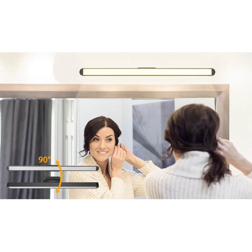 Aigostar - Illuminazione per specchio ricaricabile dimmerabile a LED, 2,9 W / 5 V / 2000 mAh