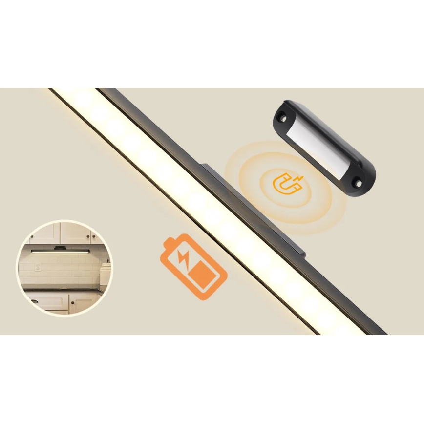 Aigostar - Illuminazione per specchio ricaricabile dimmerabile a LED, 2,9 W / 5 V / 2000 mAh