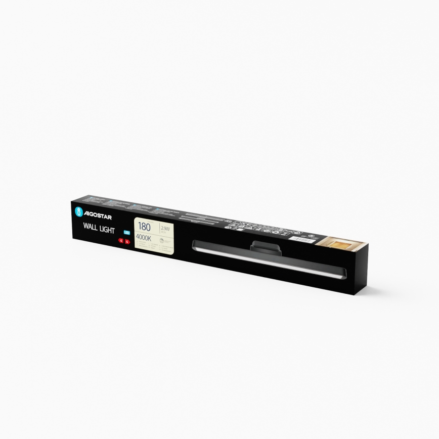 Aigostar - Illuminazione per specchio ricaricabile dimmerabile a LED, 2,9 W / 5 V / 2000 mAh