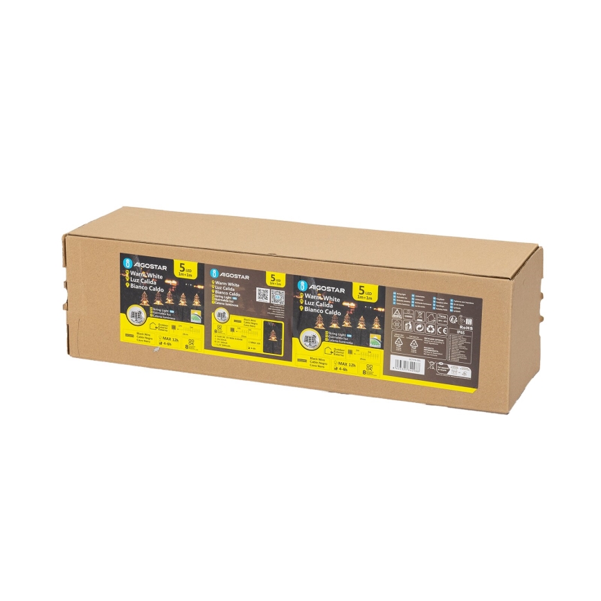 Aigostar - Luce solare di Natale LED/0,054W/1,2V 1m IP65 bianco caldo