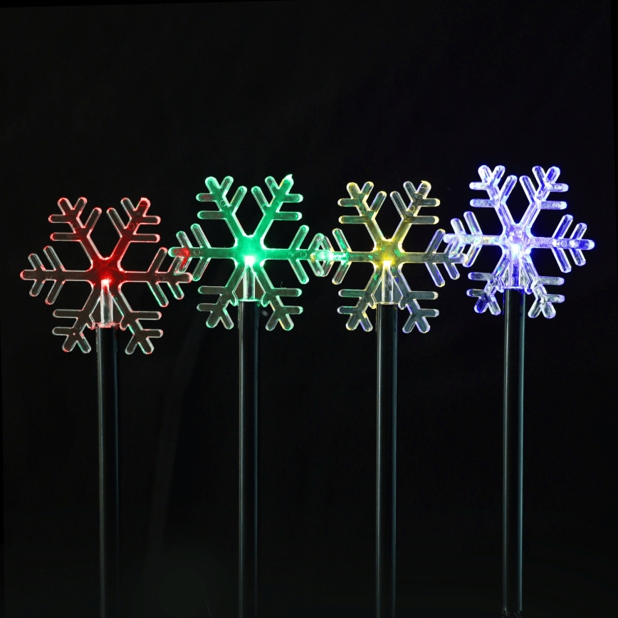 Aigostar - LED RGBY Lampada solare natalizia 5xLED/1,2V/8 funzioni 1m IP65 800mAh con fiocchi di neve