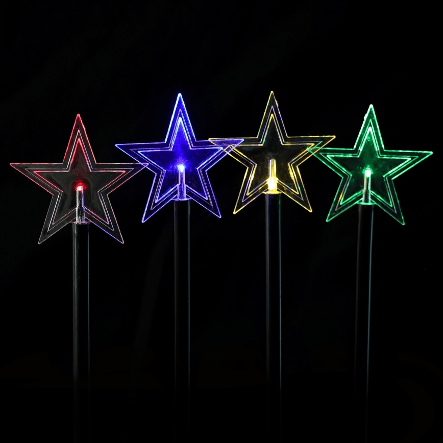 Aigostar - Lampada solare LED RGBY, 5x LED / 1,2 V / 8 funzioni / 1 m / IP65 / 800 mAh, effetto stelle