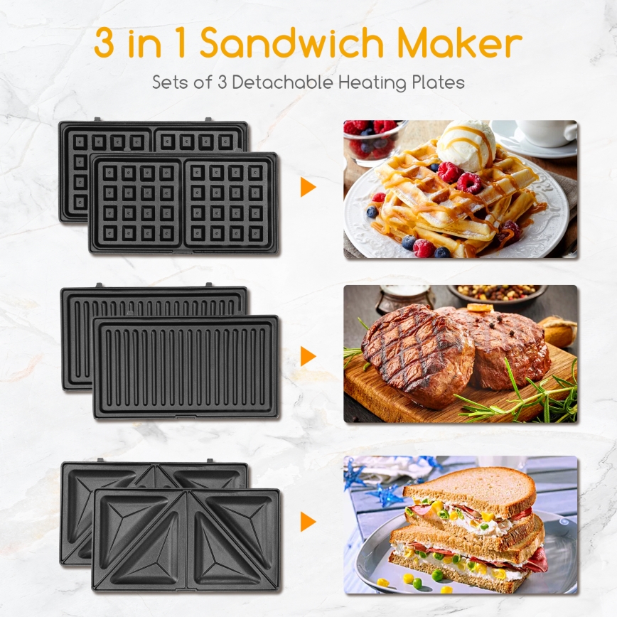 Aigostar - Macchina per i panini 800W/230V nero