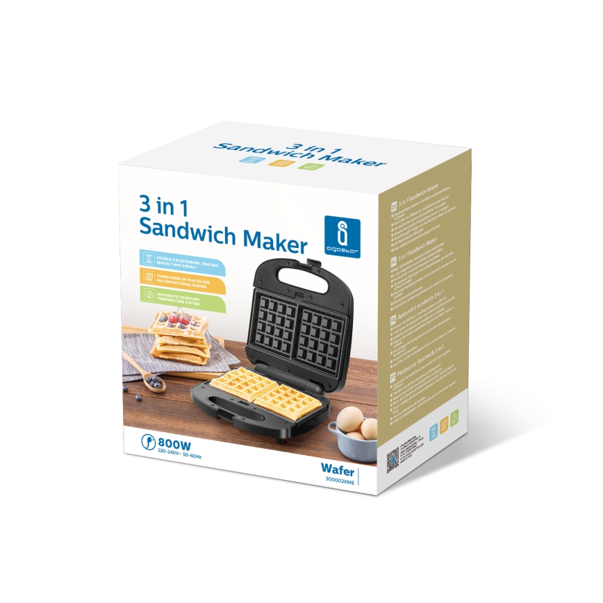 Aigostar - Macchina per i panini 800W/230V nero