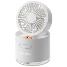 Aigostar - Mini ventilatore da tavolo wireless con umidificatore 10W/5V bianco