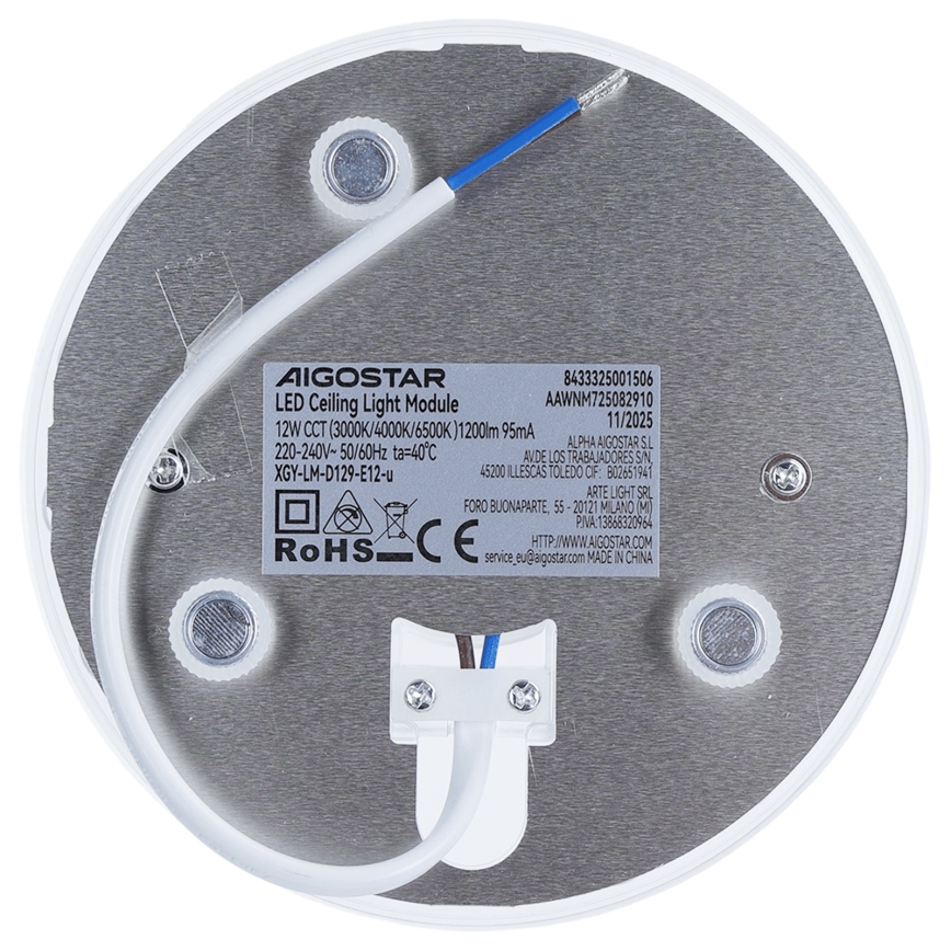 Aigostar - Modulo magnetico LED/12W/230V 3000/4000/6500K