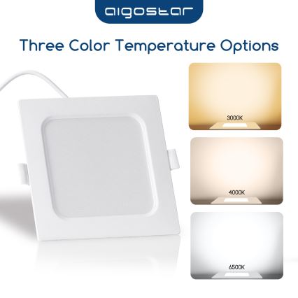 Aigostar - Plafoniera da incasso LED/6W/230V 4000K 12x12 cm bianca