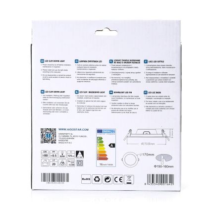 Aigostar - Plafoniera da incasso ULTRATHIN LED/16W/230V 4000K bianca