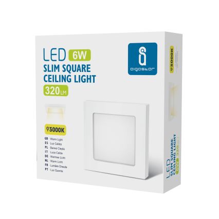 Aigostar - Plafoniera da soffitto a montaggio superficiale LED/6W/230V 3000K 12,2x12,2 cm bianca