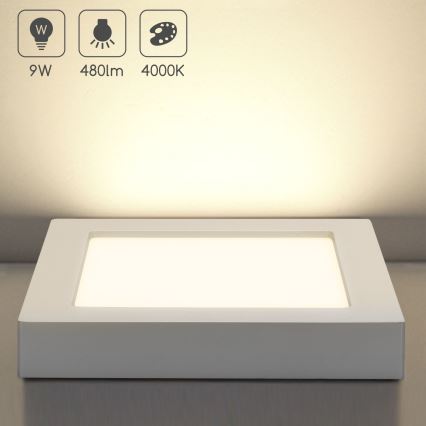 Aigostar - Plafoniera da soffitto a montaggio superficiale LED/9W/230V 4000K 12,2x12,2 cm bianca