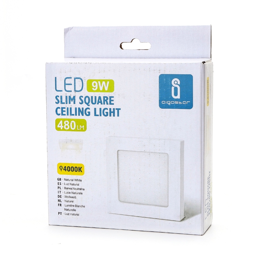 Aigostar - Plafoniera da soffitto a montaggio superficiale LED/9W/230V 4000K 12,2x12,2 cm bianca