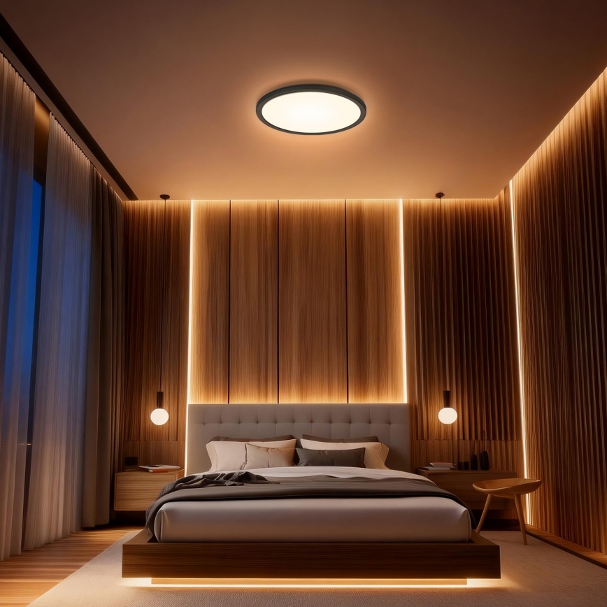 Aigostar - Plafoniera dimmerabile LED RGBW MESH LED/24W/230V 3000-6500K nera + telecomando