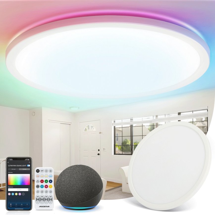 Aigostar - Plafoniera dimmerabile RGBW MESH LED/24W/230V 3000-6500K bianco + telecomando