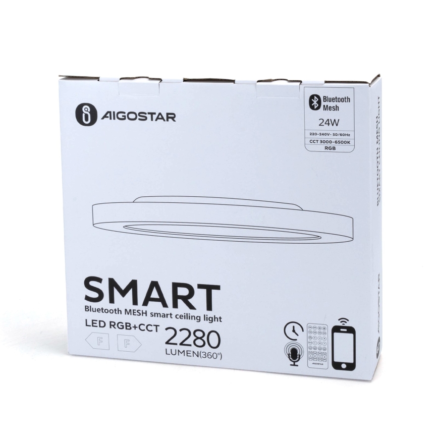 Aigostar - Plafoniera dimmerabile RGBW MESH LED/24W/230V 3000-6500K bianco + telecomando