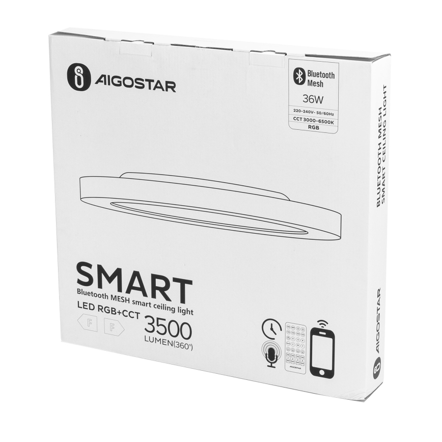 Aigostar - Plafoniera dimmerabile RGBW MESH LED/36W/230V 3000-6500K bianco + telecomando