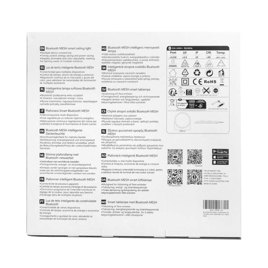 Aigostar - Plafoniera dimmerabile RGBW MESH LED/36W/230V 3000-6500K bianco + telecomando