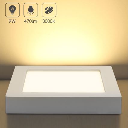 Aigostar - Plafoniera LED a montaggio superficiale LED/9W/230V 3000K 12,2x12,2 cm bianca